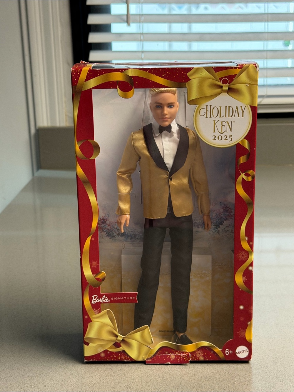 Mattel Holiday Ken 2025 Gold and Black Tuxedo Doll